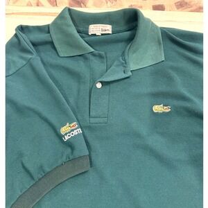 Vintage Chemise Lacoste Polo Shirt Made in France Green Crocodile‎ Mens L XL